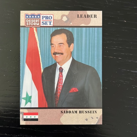 Desert Storm Pro Set trading card. Saddam Hussein - Picture 1 of 3